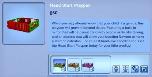 Sims 3 Head Start Playpen
